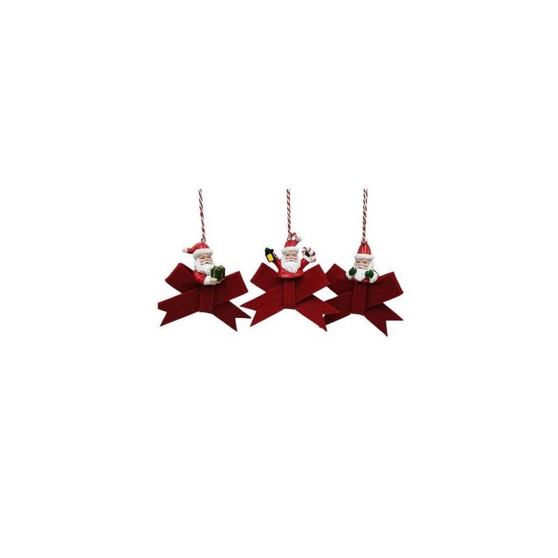PENDENTE BABBO NATALE IN RESINA C/FIOCCO 11x3x10cm ASS.TI 1pz