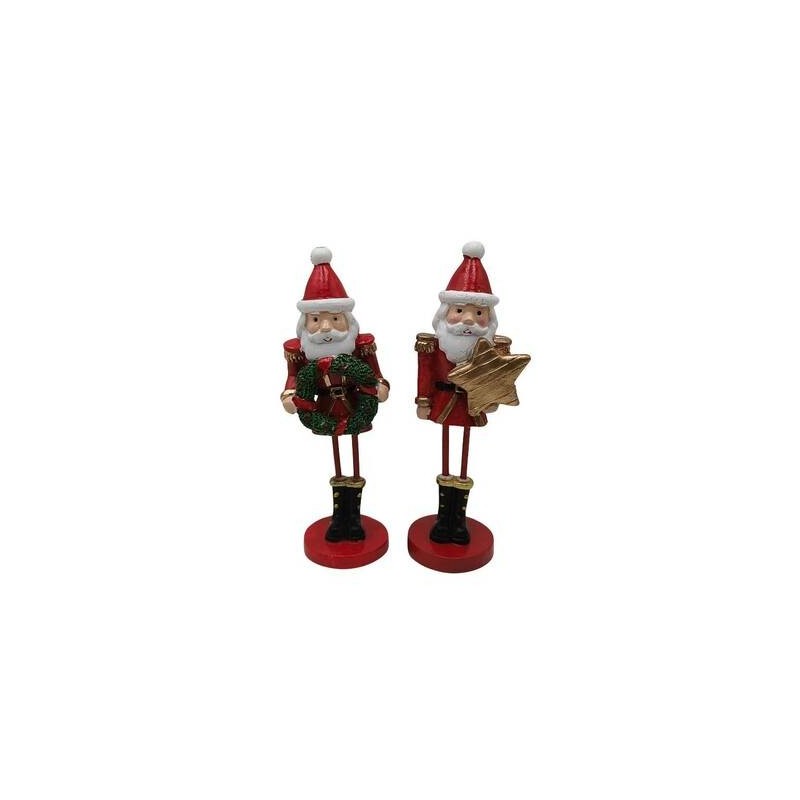 BABBO NATALE IN RESINA C/ GAMBE LUNGHE H.13,5cm ASS.TI 1pz