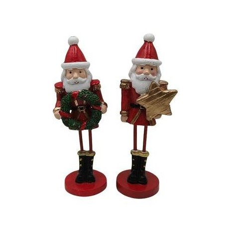 BABBO NATALE IN RESINA C/ GAMBE LUNGHE H.13,5cm ASS.TI 1pz