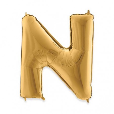 PALLONE MYLAR LETTERA N 102cm 40 GOLD