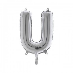 LETTERA U MYLAR SILVER 14 36cm