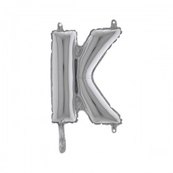 LETTERA K MYLAR SILVER 14 36cm