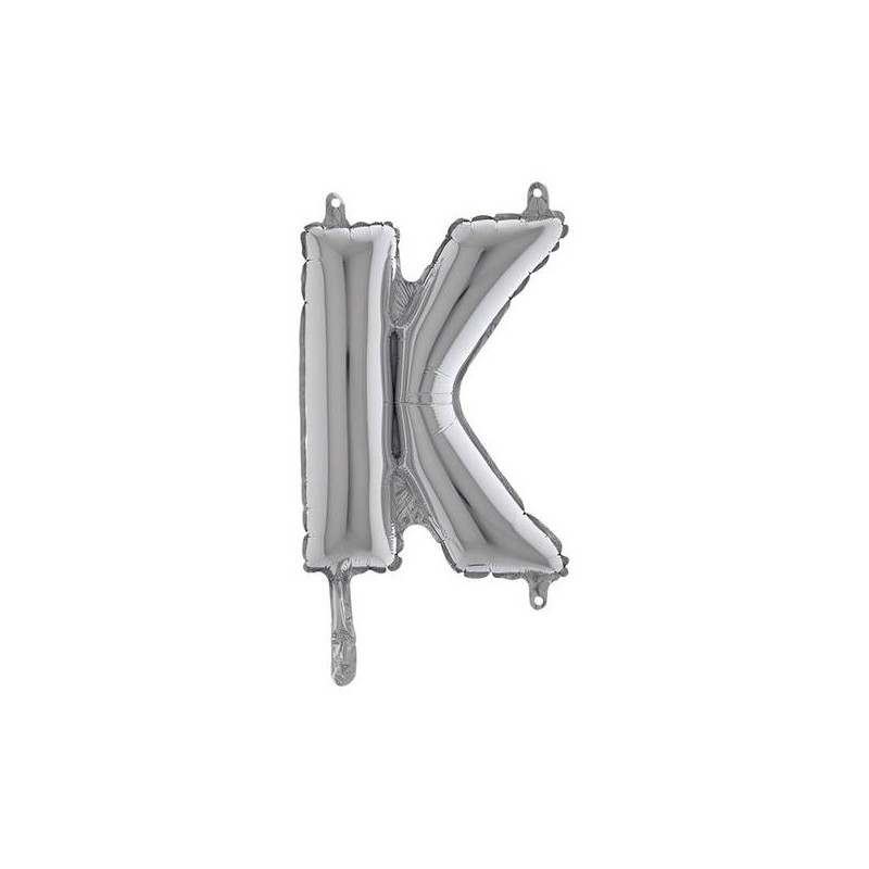 LETTERA K MYLAR SILVER 14 36cm