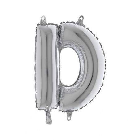LETTERA D MYLAR SILVER 14 36cm