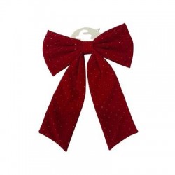 FIOCCO IN VELLUTO 30x3x40cm ROSSO C/BRILLANTINI ORO