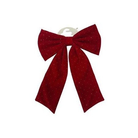 FIOCCO IN VELLUTO 30x3x40cm ROSSO C/BRILLANTINI ORO