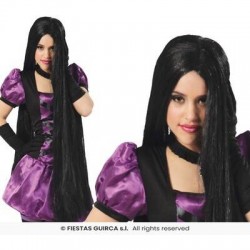 PARRUCCA EXTRA LUNGA NERA 100cm