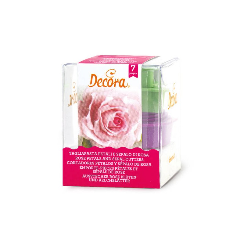 KIT TAGLIAPASTA 7pz PETALI E SEPALO DI ROSA