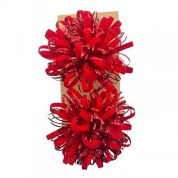 COCCARDA ROSETTA ø11cm VELLUTATA ROSSA 2pz