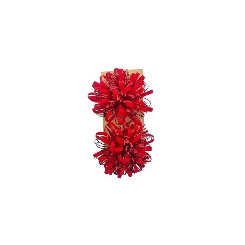 COCCARDA ROSETTA ø11cm VELLUTATA ROSSA 2pz