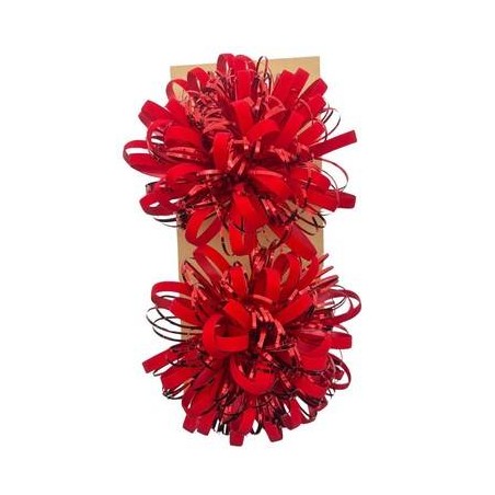 COCCARDA ROSETTA ø11cm VELLUTATA ROSSA 2pz