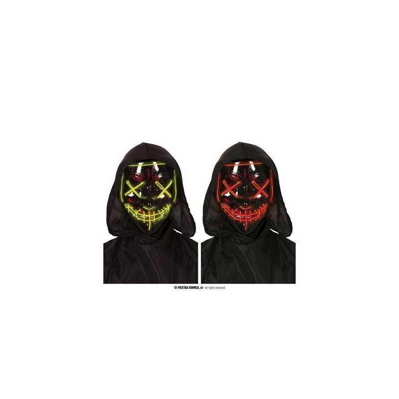 MASCHERA NERA CON LUCI ASSORTITE IN PVC