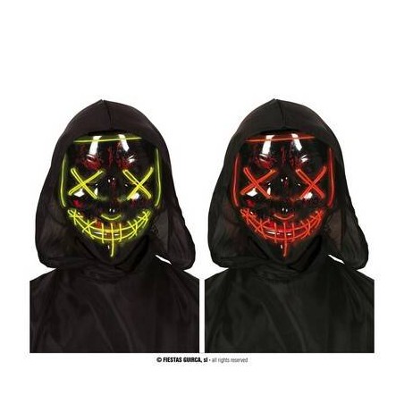 MASCHERA NERA CON LUCI ASSORTITE IN PVC
