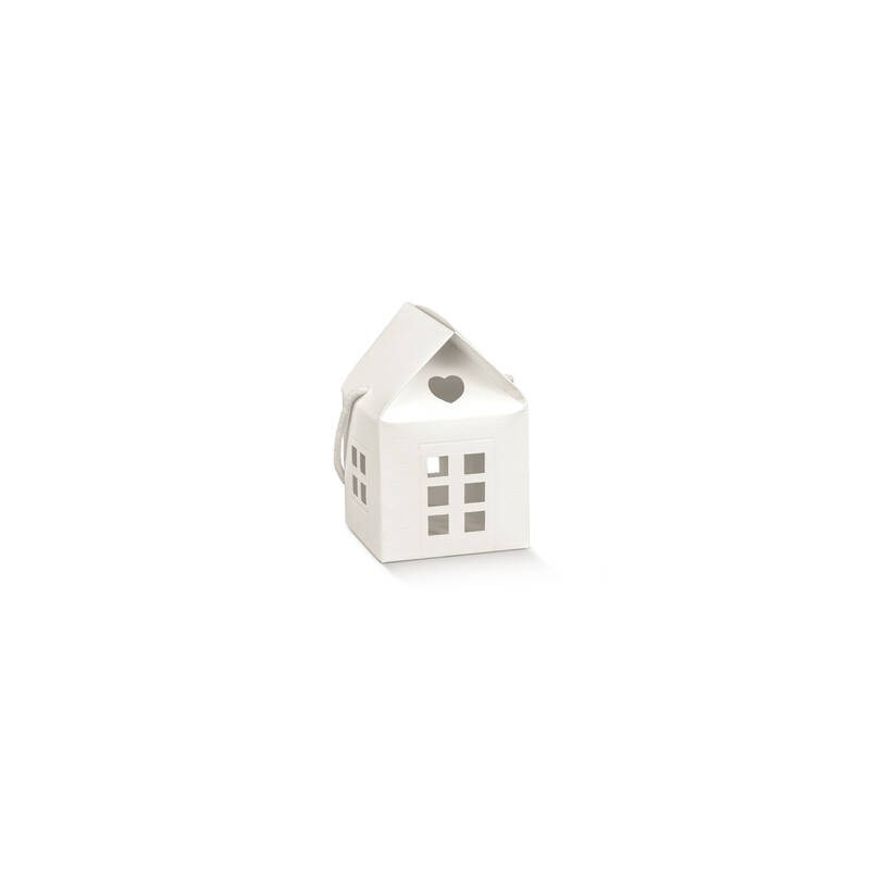 SCATOLA CASETTA C/CORDINI 12x12x11cm FIBRA BIANCO 10pz