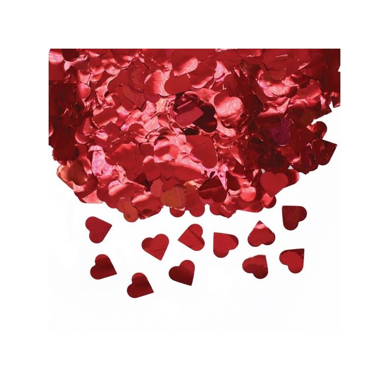 CORIANDOLI IN FOIL ø2cm 50gr CUORI ROSSI METAL