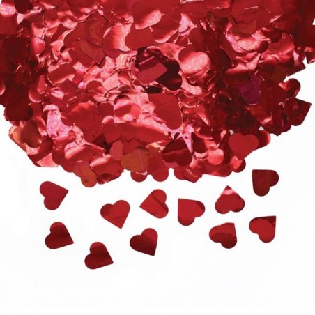 CORIANDOLI IN FOIL ø2cm 50gr CUORI ROSSI METAL