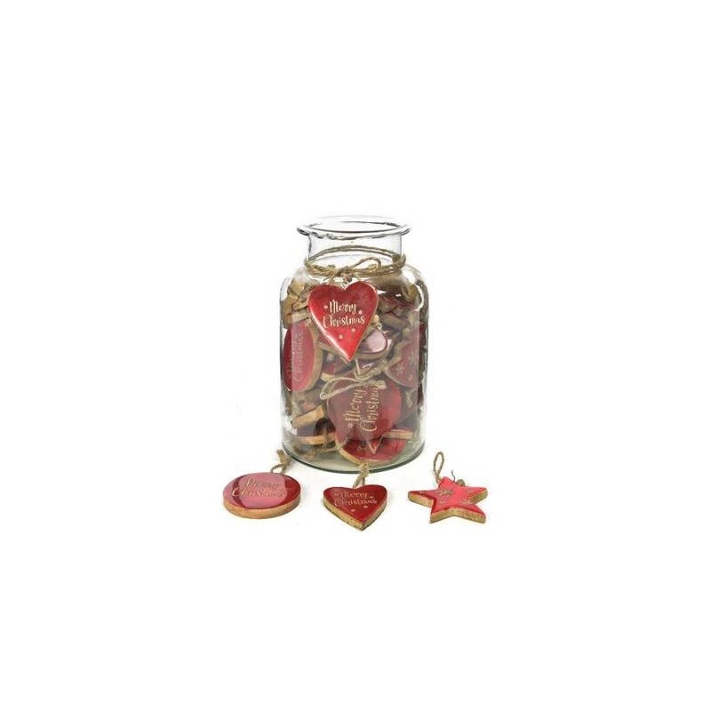 PENDENTE IN LEGNO MERRY CHRISTMAS 7,5x7,5cm 1PEZZO