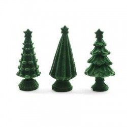 ALBERELLO IN RESINA FLOCCATO H.10cm VERDE SCURO ASS.TI 1pz