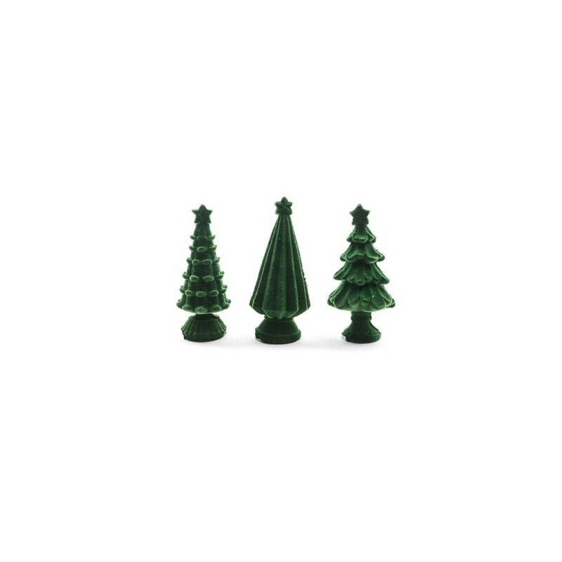 ALBERELLO IN RESINA FLOCCATO H.10cm VERDE SCURO ASS.TI 1pz