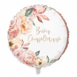 PALLONE MYLAR ROSE GOLD BUON COMPLEANNO 45cm