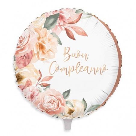 PALLONE MYLAR ROSE GOLD BUON COMPLEANNO 45cm