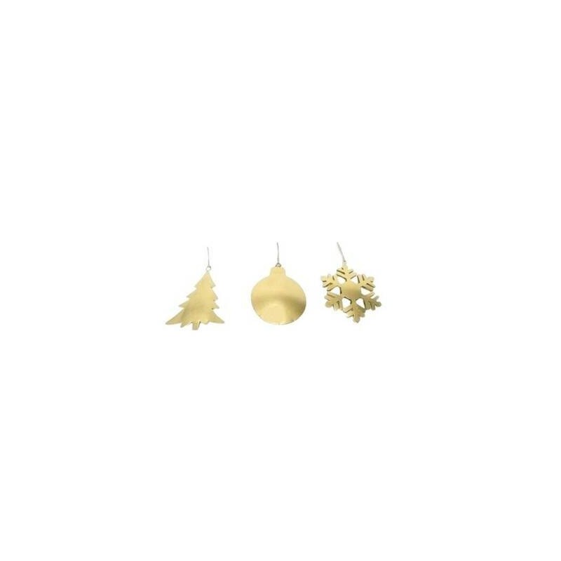 FIGURE NATALIZIE IN FERRO H.13cm SMALTATE ORO 1pz