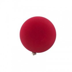 PALLA NATALIZIA ø20cm VELLUTO ROSSO 1PZ