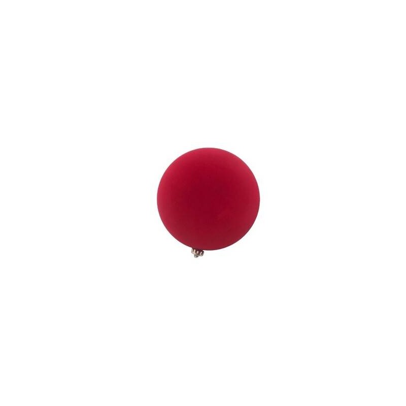 PALLA NATALIZIA ø20cm VELLUTO ROSSO 1PZ