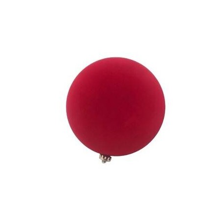 PALLA NATALIZIA ø20cm VELLUTO ROSSO 1PZ