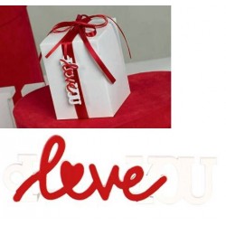 DECO "I LOVE YOU" BIANCO/ROSSO 7x2 cm 12pz