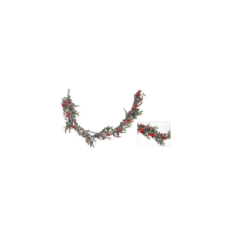 RAMO GHIRLANDA C/BACCHE ROSSE 150cm