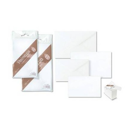 BIGLIETTO + BUSTA 7x11cm DALMAZIA 10pz BIANCO