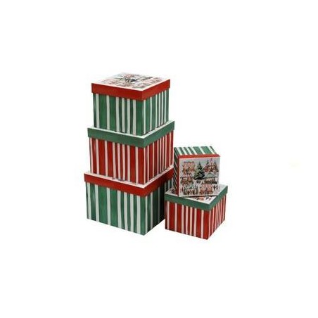 SCATOLA REGALO 20,3x20,3x15,3cm XMAS MARKET