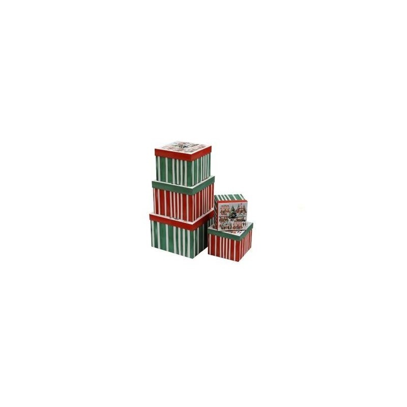 SCATOLA REGALO 15,3x15,3x12,6cm XMAS MARKET