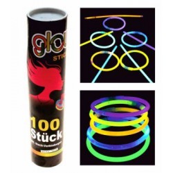BRACCIALETTI GLOW 100pz TUBO COLORI ASS.TI