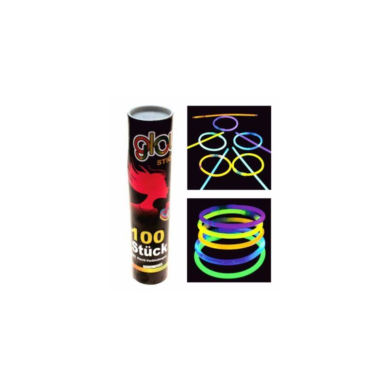 BRACCIALETTI GLOW 100pz TUBO COLORI ASS.TI