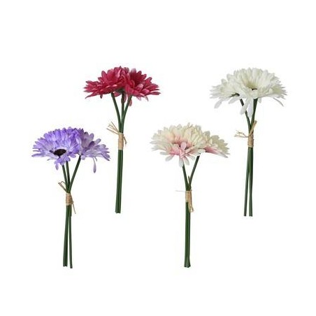 GERBERA SU STELO 26cm 3pz COLORI ASS.TI
