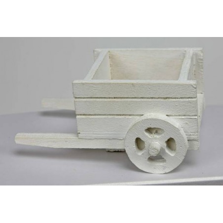CARRETTO LEGNO 11x7x5,5cm BIANCO