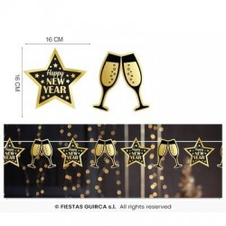 FESTONE IN CARTA 3mt HAPPY NEW YEAR