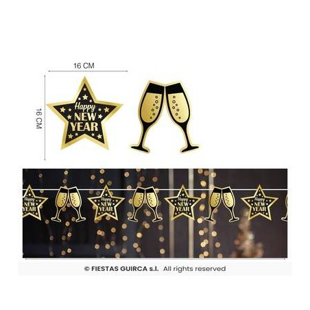 FESTONE IN CARTA 3mt HAPPY NEW YEAR