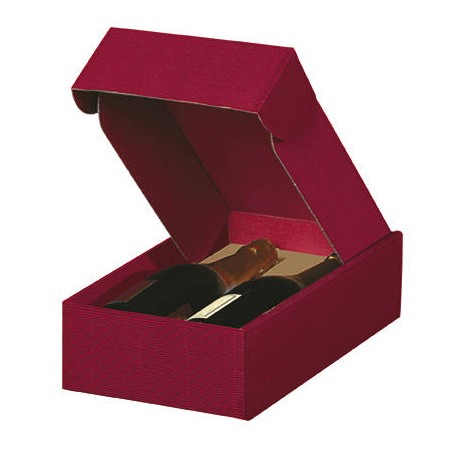 CANTINETTA 2 BOTTIGLIE 20x33,5x9cm ONDA BORDEAUX INT.MARRONE