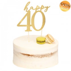 CAKE TOPPER ORO HAPPY 40 13x12cm
