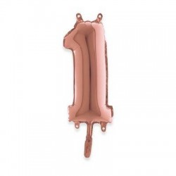 PALLONE NUMERO 1 MYLAR 36cm ROSE GOLD