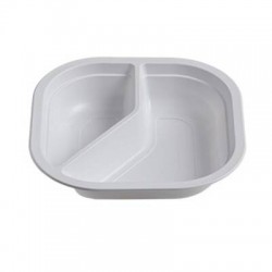 PIATTO PP 2SCOMPARTI 18x18x3,5cm 14gr BIANCO 50pz