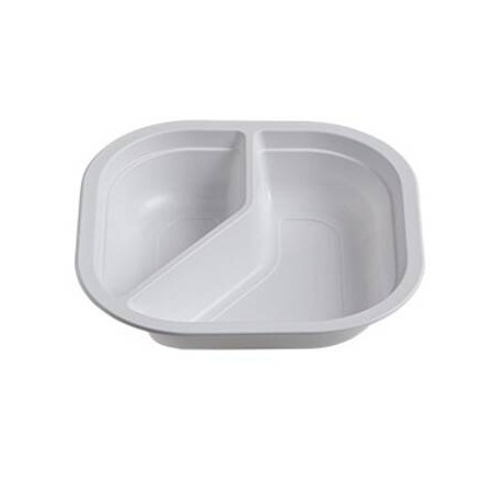 PIATTO PP 2SCOMPARTI 18x18x3,5cm 14gr BIANCO 50pz