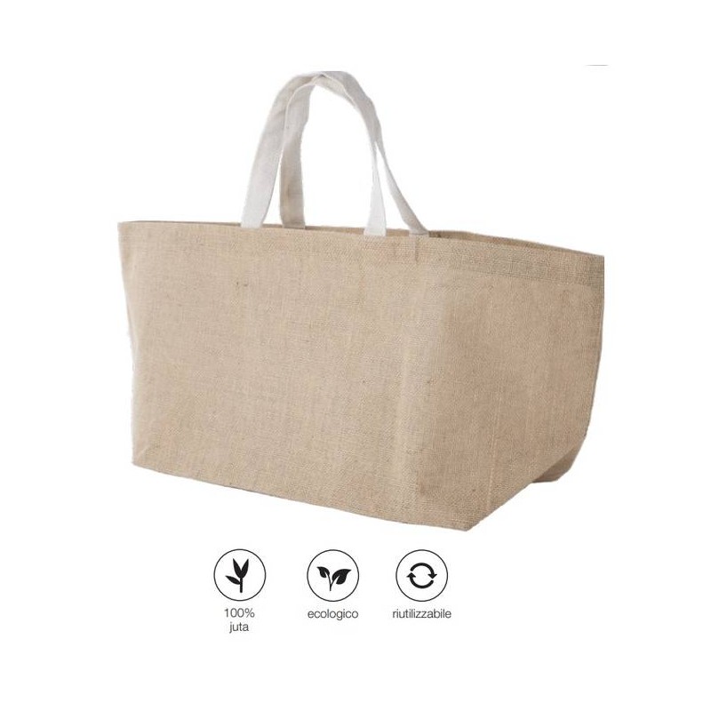 BORSA GRANDE DI JUTA NATURALE 62x20x27cm