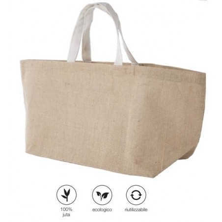 BORSA GRANDE DI JUTA NATURALE 62x20x27cm
