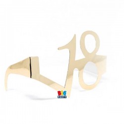 OCCHIALINI IN CARTA 18 ANNI ORO 6pz