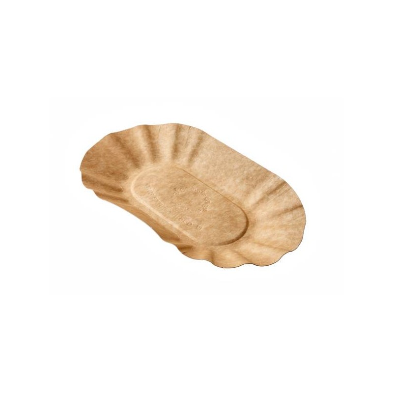 PIATTO OVALE 10x19cm BIONATURAL KRAFT AVANA 250pz