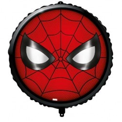 PALLONE MYLAR SPIDERMAN VISO TONDO 18 43cm C/FILO E PESETTO